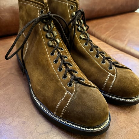 ZINTALA LINE-MAN BOOTS  material Special nubuck leather marron size UK8