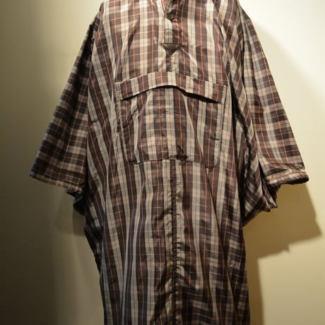 kenneth field PONCHO ‐NYLON OXFORD BROWN-