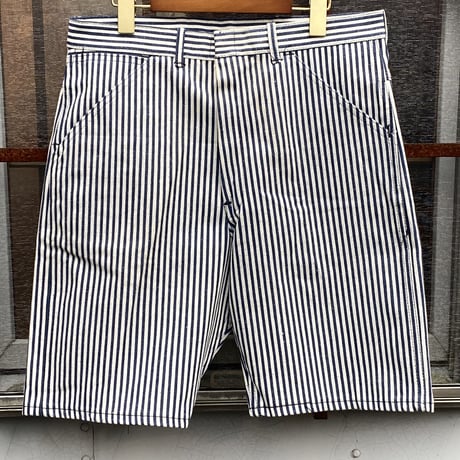DEADSTOCK INDIGO HICKORY STRIPE WORK SHORTS (w32)