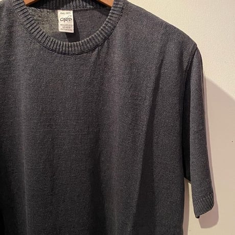 -GRP- Linen S/S crew neck knit（BLU/NAVY）