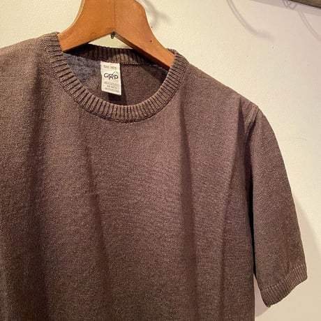 -GRP- Linen S/S crew neck knit（MARRON/BROWN）