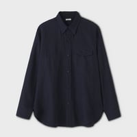 PHIGVEL‐MAKERS Co．LINEN CPO SHIRTS (D.NAVY)