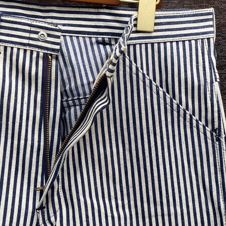 DEADSTOCK INDIGO HICKORY STRIPE WORK SHORTS (w32)