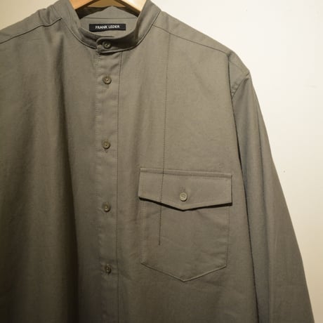 Frank Leder-bedlinenshirt- (StandCollar)OLIVE