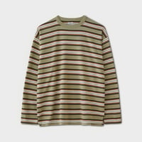 PHIGVEL‐MAKERS Co．Border LS Top (khaki×russet)