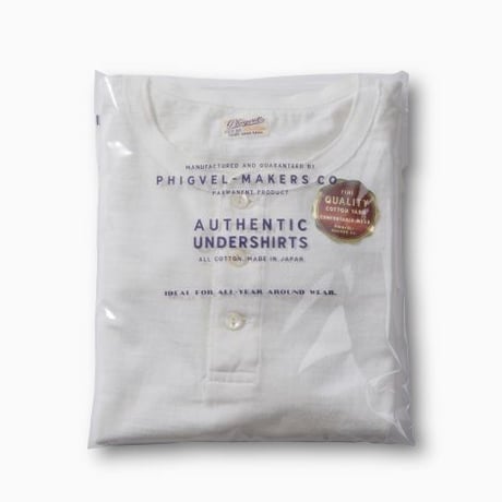 PHIGVEL‐MAKERS Co．Henley Neck Tee -OffWhite-
