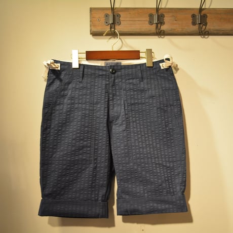 kenneth field -TURN UP SHORTS- cool max seersucker navy