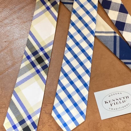 kenneth field 4face tie plaids navy