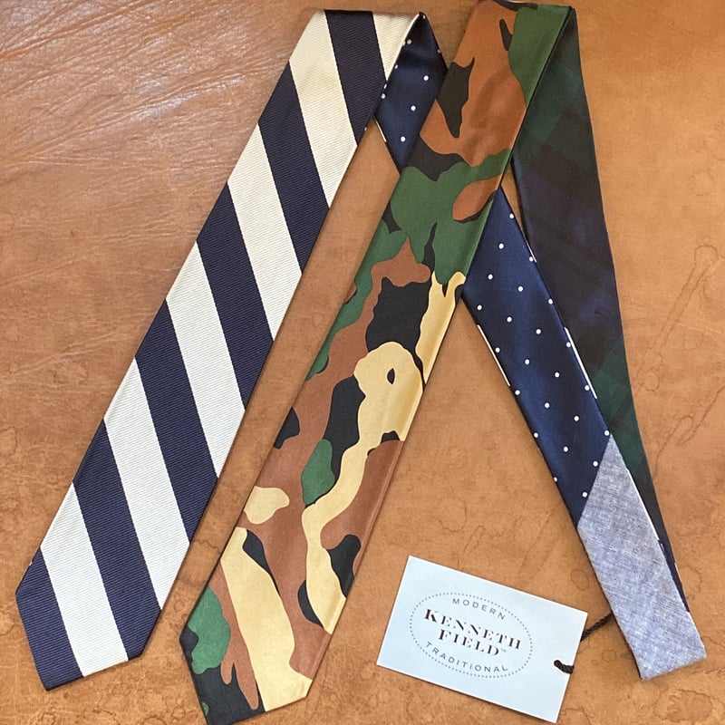 kenneth field 4face tie print camo×dot×tartan×r