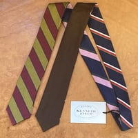 kenneth field 4face tie 3regimental×1solid(brown)