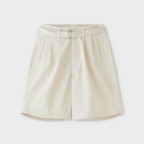 PHIGVEL‐MAKERS Co．belted 2tuck shorts (Ecru)