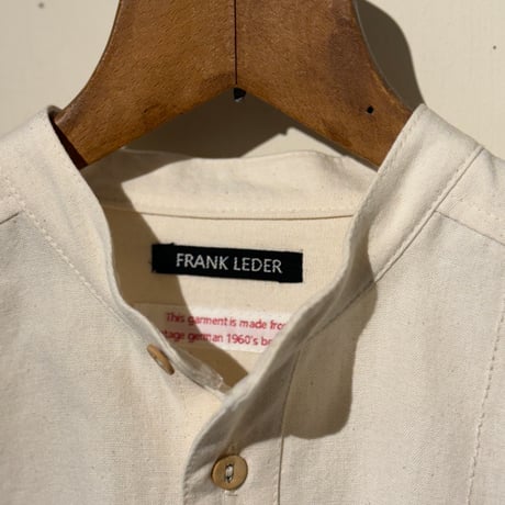 -FLANK LEDER-  OLD STYLE（BAND COLLAR）  vintage german 1960's bedsheets fabric (NATURAL)
