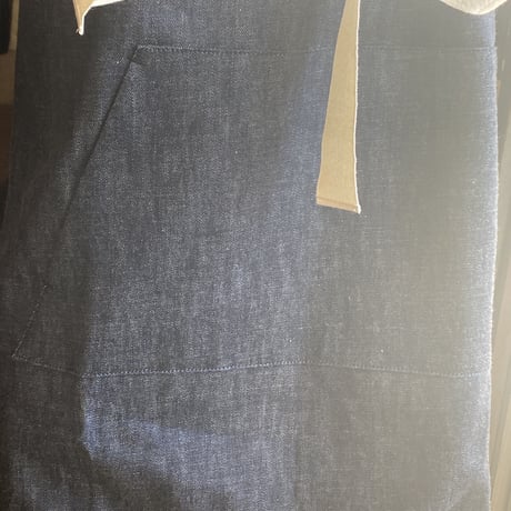 kenneth field ONE SHOULDER APRON DRESS 14oz INDIGO DENIM