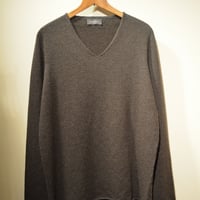 -seldom- V‐neck sweater　‐BROWN‐