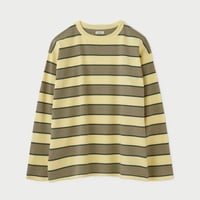 PHIGVEL‐MAKERS Co.  2026SS PMAV-CL06  BORDER LS TOP (P.YELLOW×VIRIDIAN)