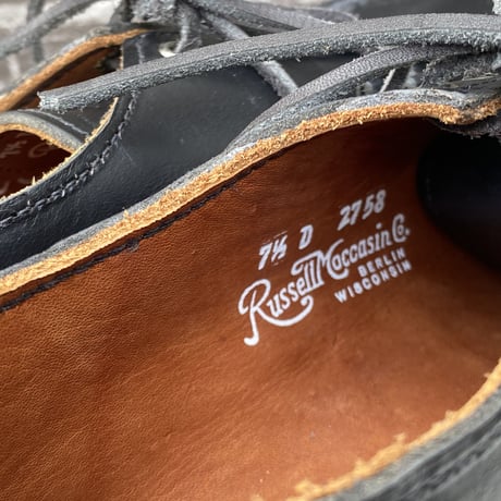 RUSSELL MOCCASIN 2758 Oneida BLK CXL Triple Vamp NOS size 7h D