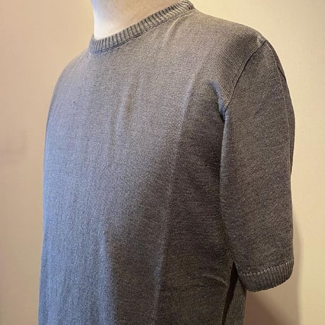 -GRP- Linen S/S crew neck knit（GRIGIO/GRAY）