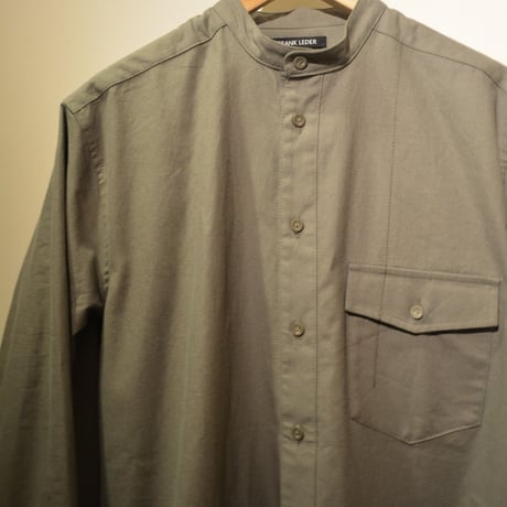 Frank Leder-bedlinenshirt- (StandCollar)OLIVE