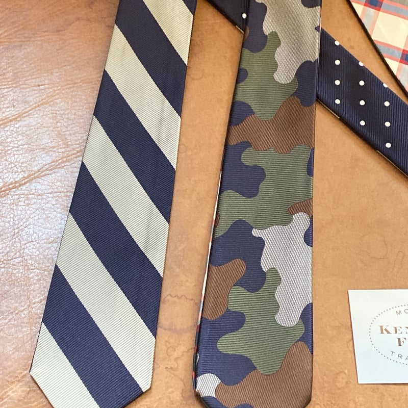 kenneth field 4face tie woven camo×dot×tartan×r