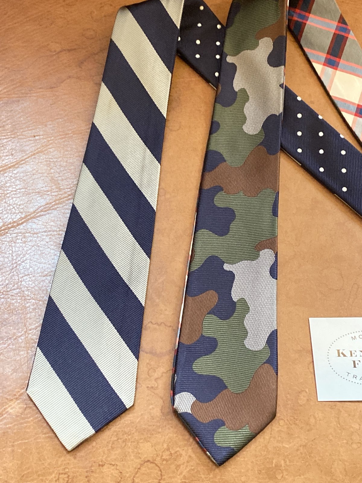 kenneth field 4face tie woven camo×dot×tartan×r