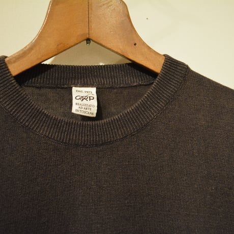 -grp- linen crew neck knit marrone