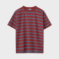 PHIGVEL‐MAKERS Co. 25ss PMAT-CS02 BORDER SHORT SLEEVE TOP (N.RED×SAX)