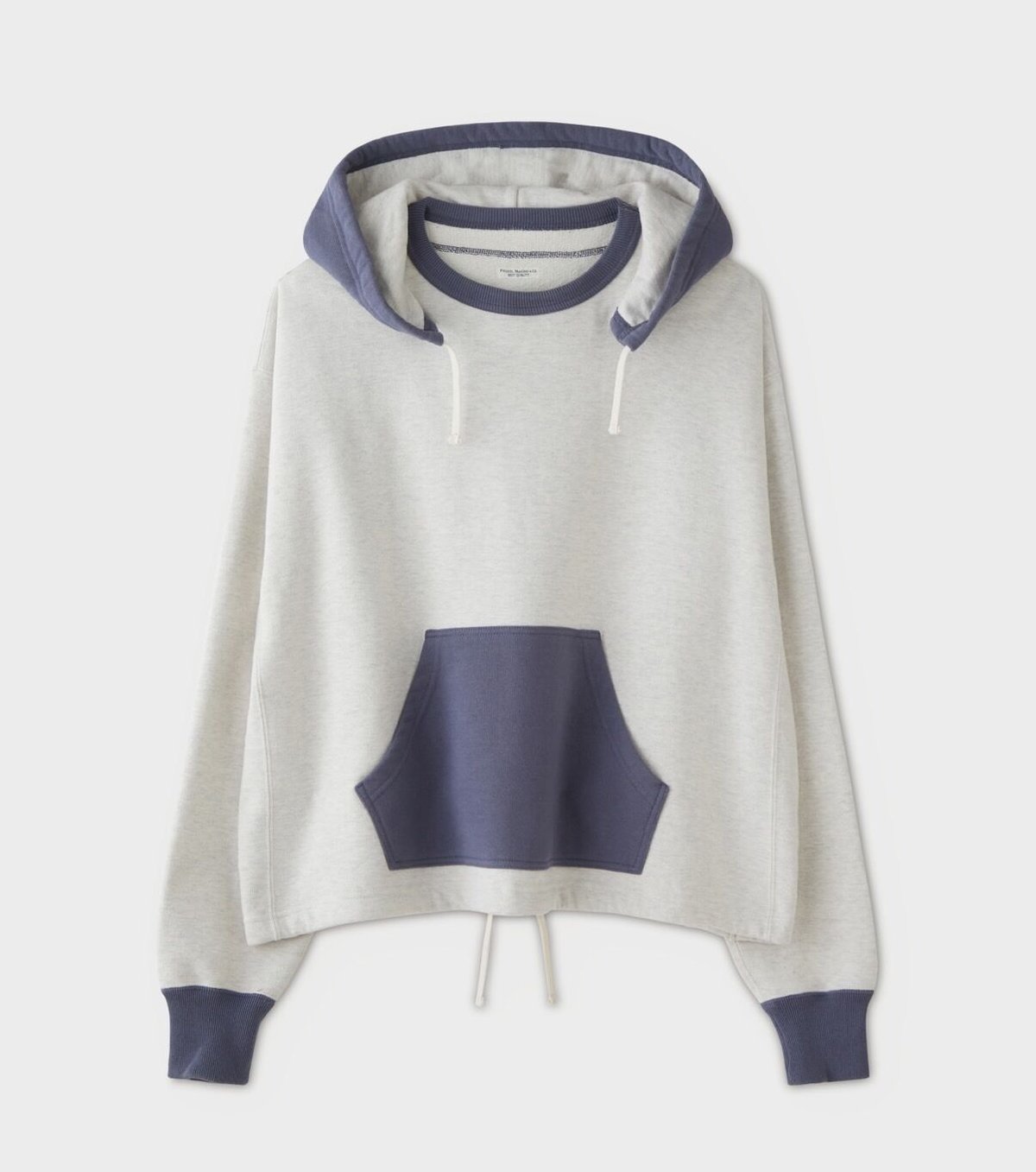 フィグベル　アタッチドフーディー　パーカー　オートミール　パープルネイビー PHIGVEL‐MAKERS Co．ATTACHED HOODIE (oatmeal×purp