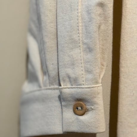 -FLANK LEDER-  OLD STYLE（BAND COLLAR）  vintage german 1960's bedsheets fabric (NATURAL)