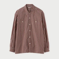 PHIGVEL‐MAKERS Co. 2026ss PMAV-LS01 C/L PLAID LS SHIRTS (OLD ROSE)