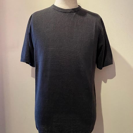 -GRP- Linen S/S crew neck knit（BLU/NAVY）