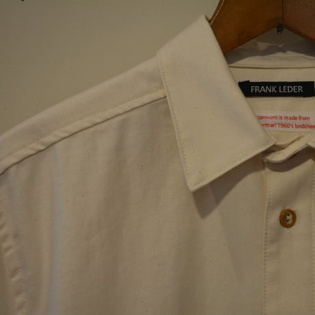 -FLANK LEDER-  OLD STYLE（BAND COLLAR）  vintage german 1960's bedsheets fabric (NATURAL)