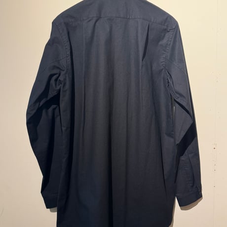 -FLANK LEDER-  OLD STYLE（REGULAR COLLAR）  vintage german 1960's bedsheets fabric (BLACK)