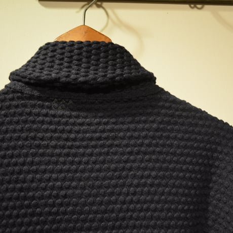 GRP  spotknit shawlcollar -BLU-