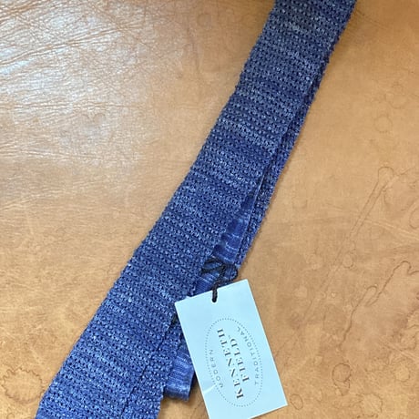 kenneth field knited tie italian melange navy