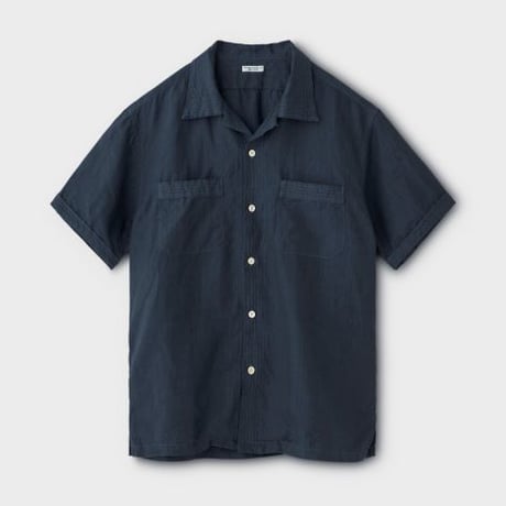 PHIGVEL‐MAKERS Co． Linen Safari SS Shirt(InkNavy)