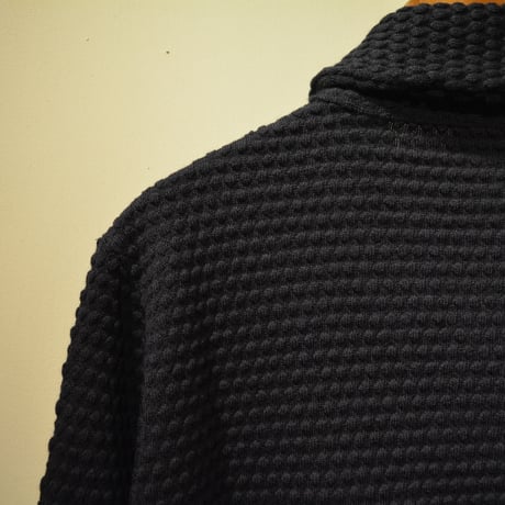 GRP  spotknit shawlcollar -BLU-