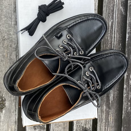 RUSSELL MOCCASIN 2758 Oneida BLK CXL Triple Vamp NOS size 7h D