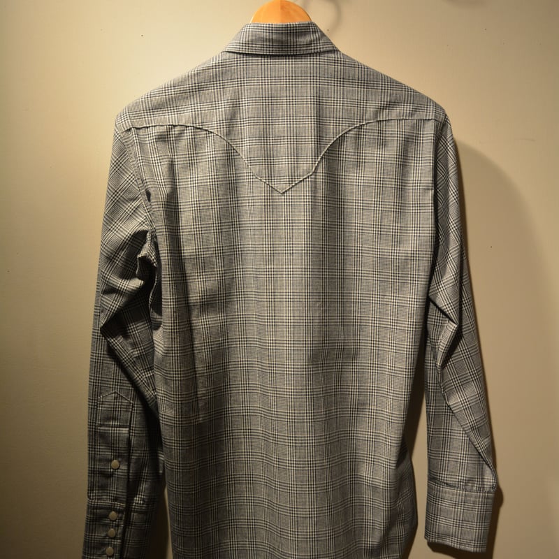 boncoura インディゴグレンチェックウェスタンシャツsize38 未使用品 boncoura インディゴグレンチェック ウェスタンシャツ | credo