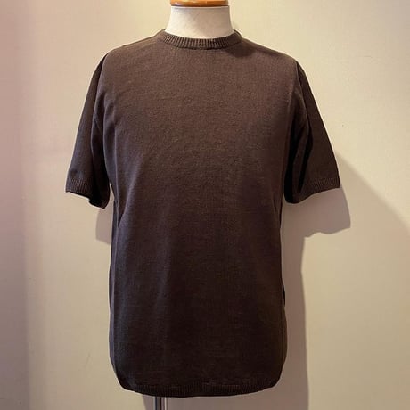 -GRP- Linen S/S crew neck knit（MARRON/BROWN）