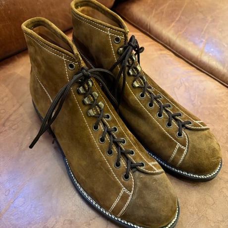 ZINTALA LINE-MAN BOOTS  material Special nubuck leather marron size UK8