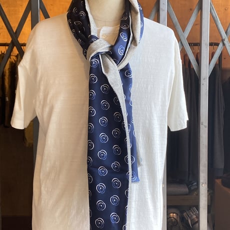 kenneth field 2face scarf BARBERA/VINTAGE (NAVY/SAX)