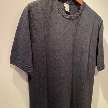 -GRP- Linen S/S crew neck knit（BLU/NAVY）