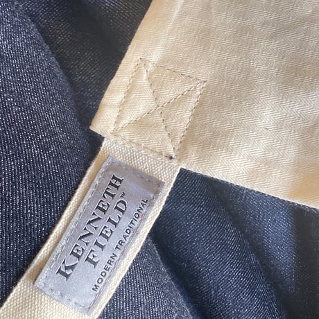 kenneth field ONE SHOULDER APRON DRESS 14oz INDIGO DENIM