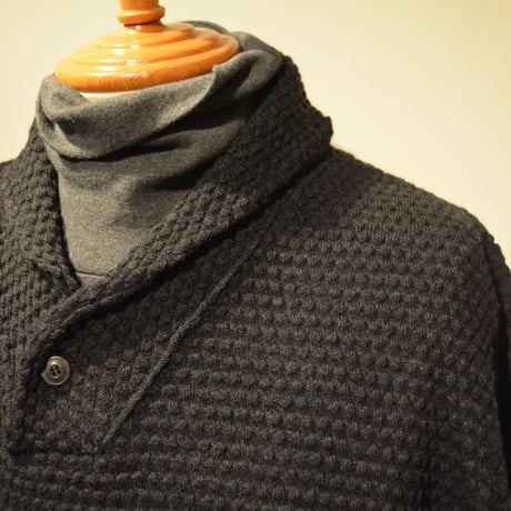 GRP  spotknit shawlcollar -ANTRACITE-