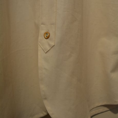 -FLANK LEDER-  OLD STYLE（BAND COLLAR）  vintage german 1960's bedsheets fabric (NATURAL)