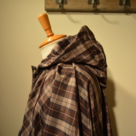 kenneth field PONCHO ‐NYLON OXFORD BROWN-