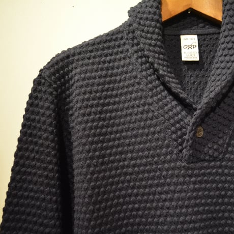 GRP  spotknit shawlcollar -BLU-