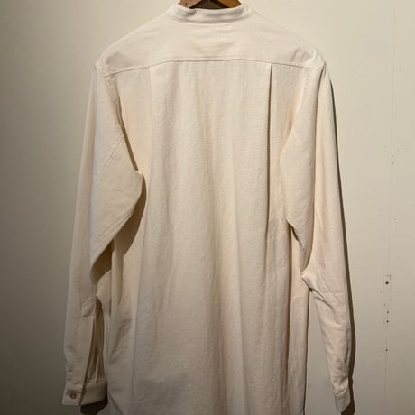 -FLANK LEDER-  OLD STYLE（BAND COLLAR）  vintage german 1960's bedsheets fabric (NATURAL)