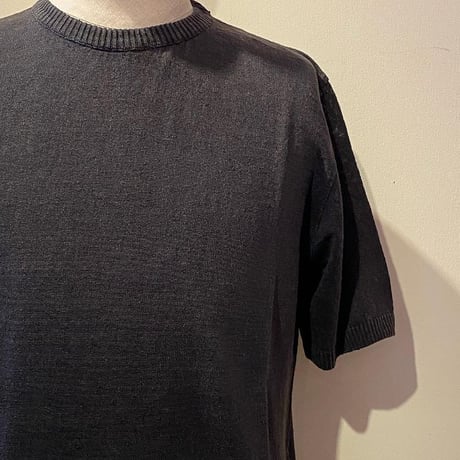 -GRP- Linen S/S crew neck knit（BLU/NAVY）