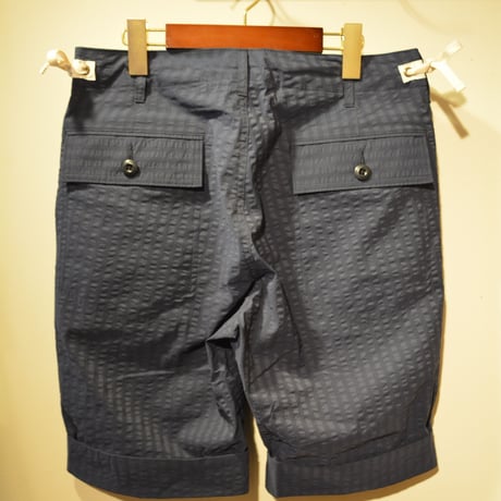 kenneth field -TURN UP SHORTS- cool max seersucker navy
